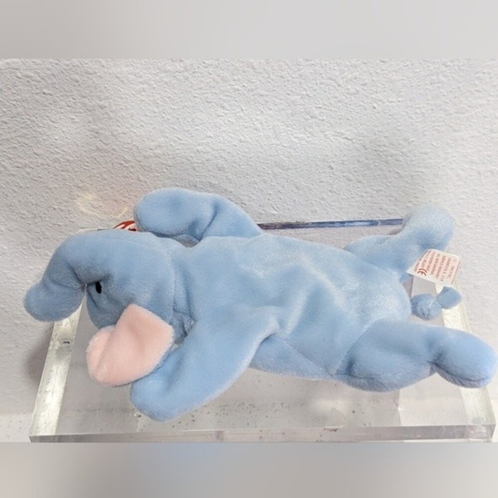 Ty Beanie Baby Peanut The Elephant Light Blue PVC Pellets 1995 - Picture 10 of 12